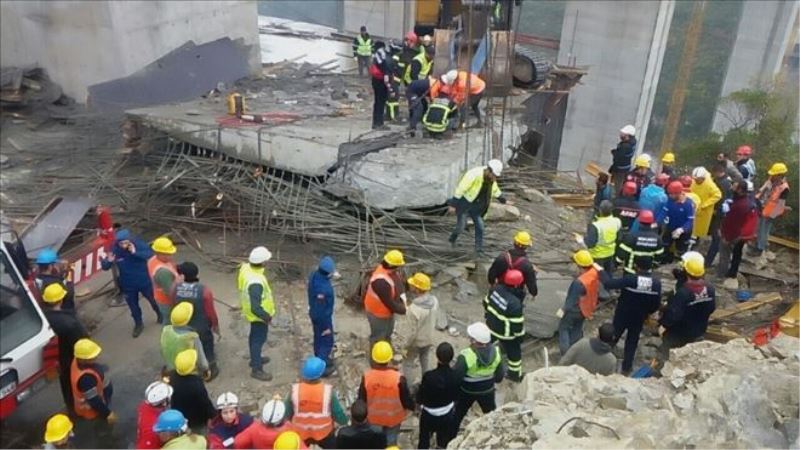 Kuzey Marmara Otoyolu inşaatında beton blok çöktü