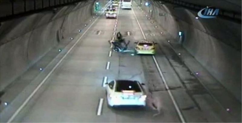 Dolmabahçe Tüneli’ndeki kaza kamerada 
