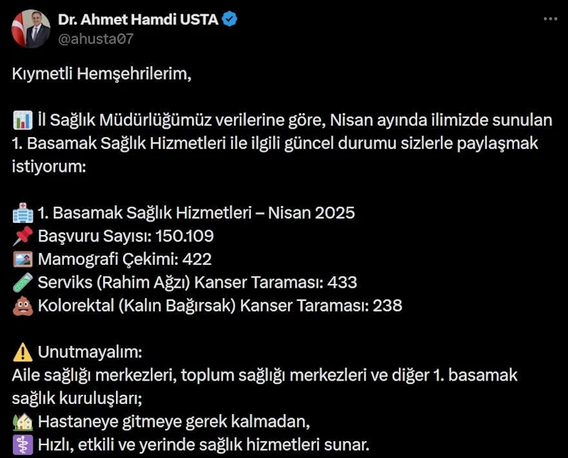 Bingöl’de bin kişinin kanser taraması yapıldı
